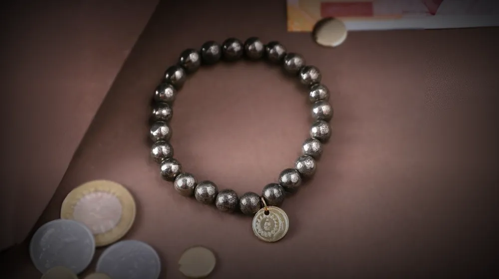 Original Raw Pyrite Bracelet 22 Beads